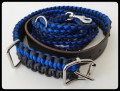 Bl/Svart Hundhalsband & Koppel